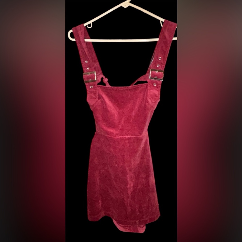NWT Forever 21 Wine Silky Pinafore Mini Dress - Size Small - New with Tags